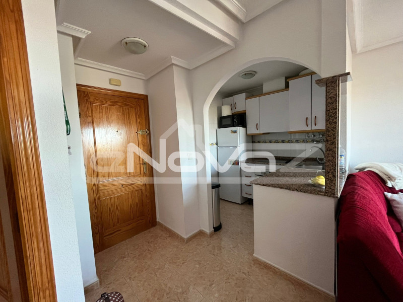 Apartman 2 hálószobával, úszómedencével és terasszal, kilátással a sós tavakra Torrevieja városában.. #1408