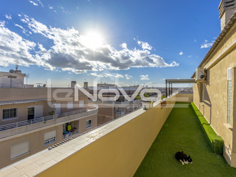Fantastique penthouse rénové de 2 chambres avec immense terrasse et parking couvert à Torrevieja.. #1420